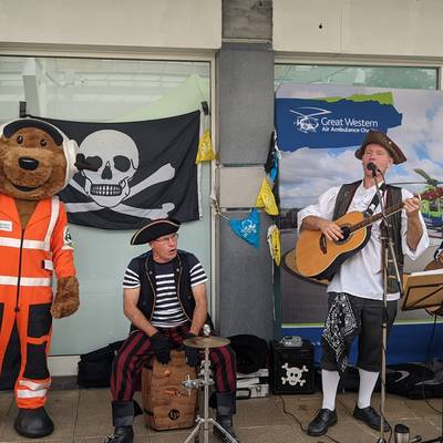 Piratitude Gallery Image. -  Piratitude with Charlie the GWAAC Critical Care Bear